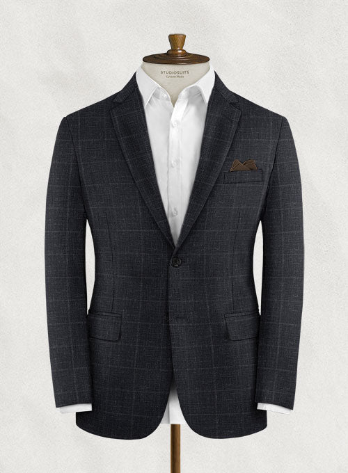 Italian Murano Vature Dark Gray Wool Linen Suit - StudioSuits