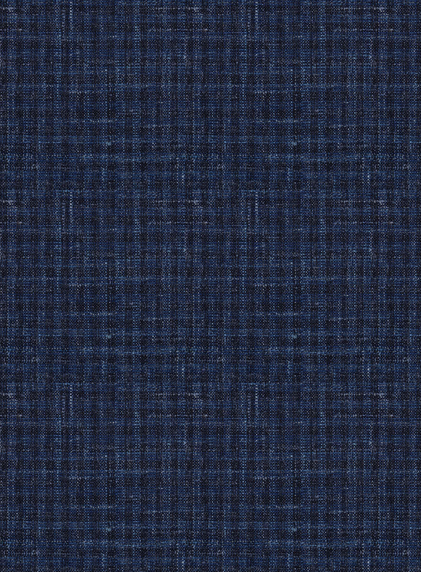 Italian Murano Zonla Blue Wool Linen Silk Jacket - StudioSuits