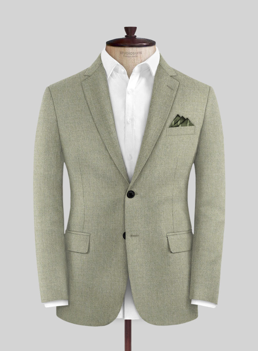 Italian Orfini Summer Green Wool Jacket - StudioSuits