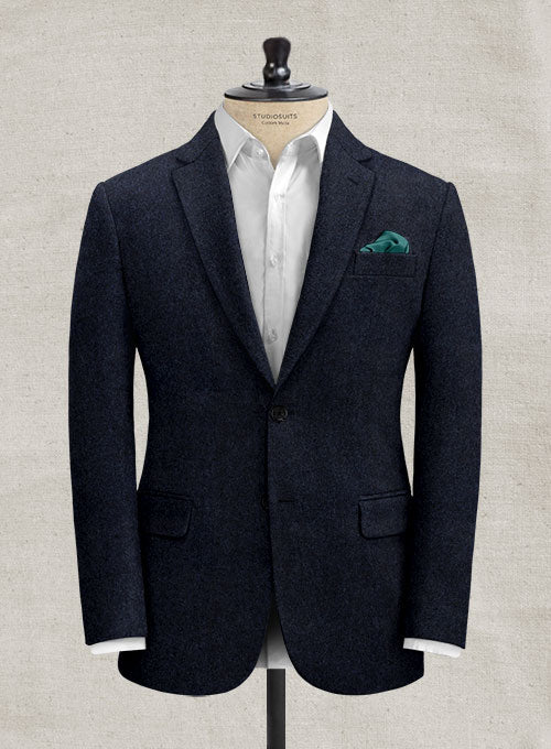 Italian Oxford Blue Tweed Suit - StudioSuits