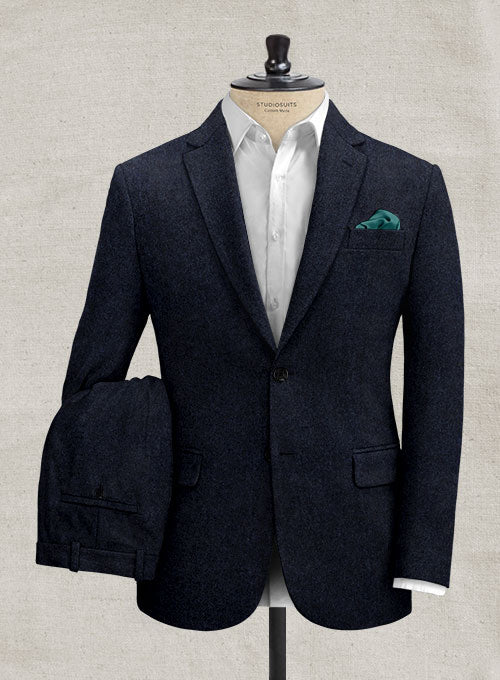 Italian Oxford Blue Tweed Suit - StudioSuits