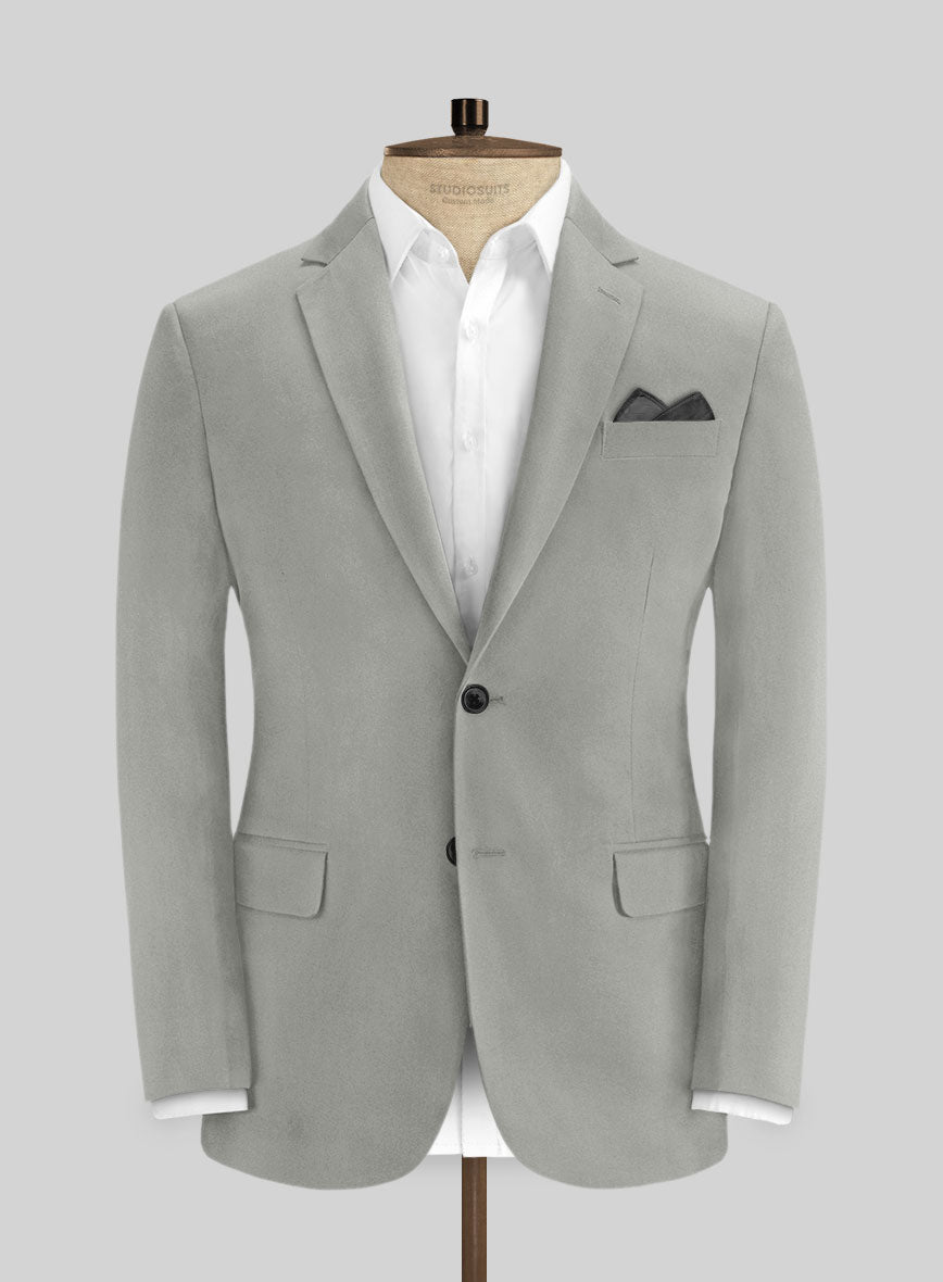 Italian Petrol Gray Cotton Jacket - StudioSuits