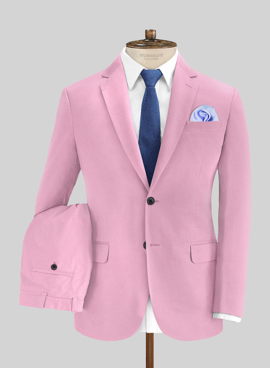 Italian Pink Cotton Suit - StudioSuits