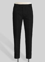 Italian Prato Black Linen Pants - StudioSuits