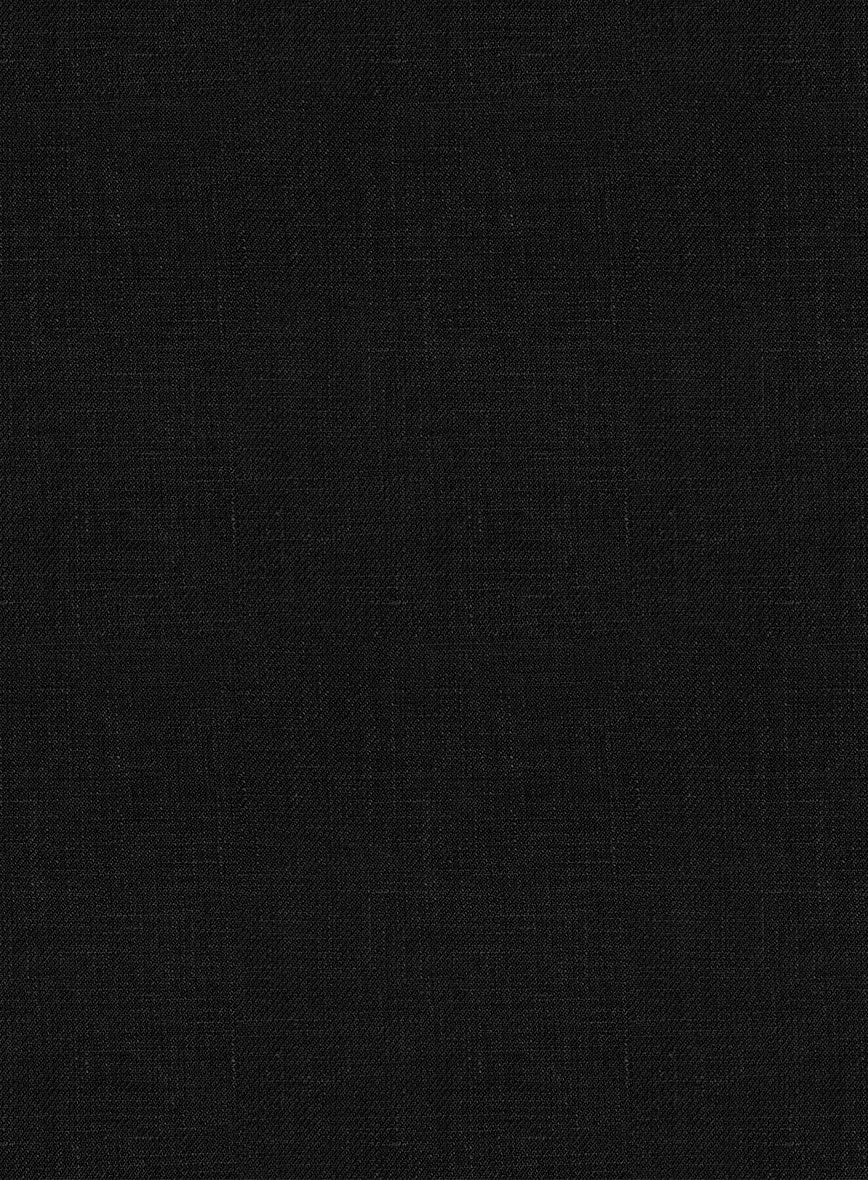 Italian Prato Black Linen Pants - StudioSuits