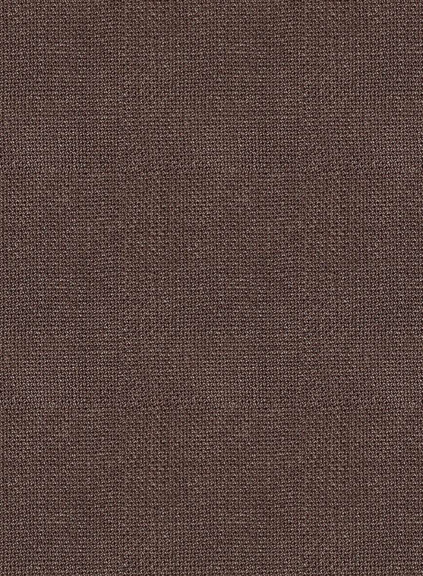 Italian Prato Brown Dobby Linen Jacket - StudioSuits