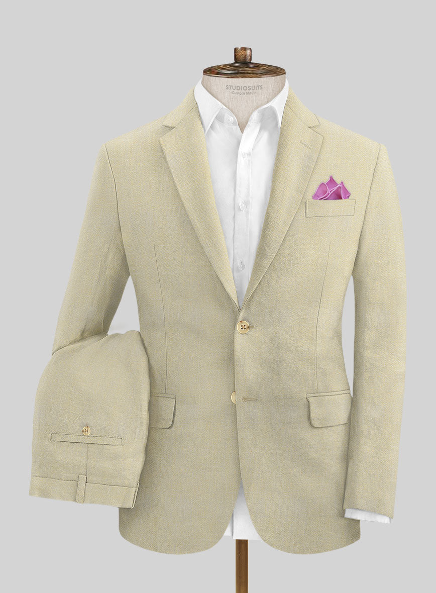 Italian Prato Khaki Linen Suit - StudioSuits