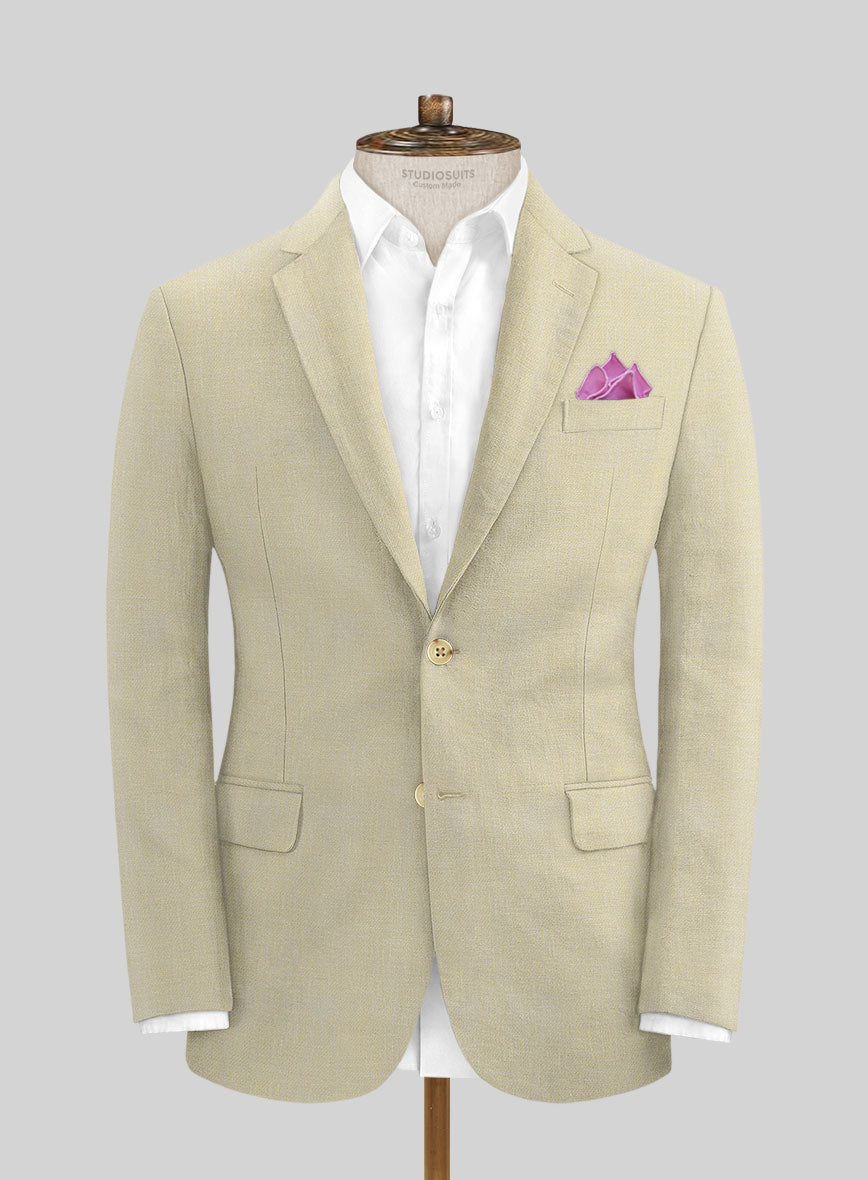 Italian Prato Khaki Linen Suit - StudioSuits