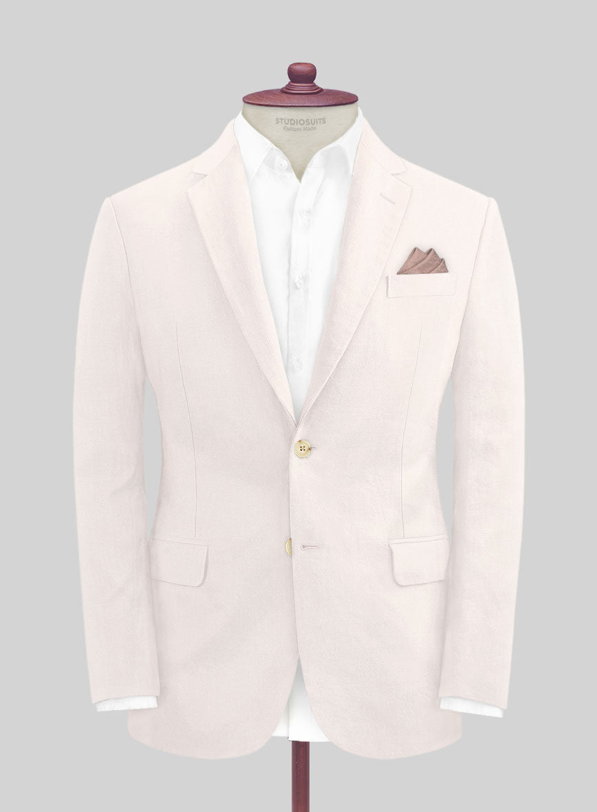 Italian Prato Light Pink Linen Jacket - StudioSuits