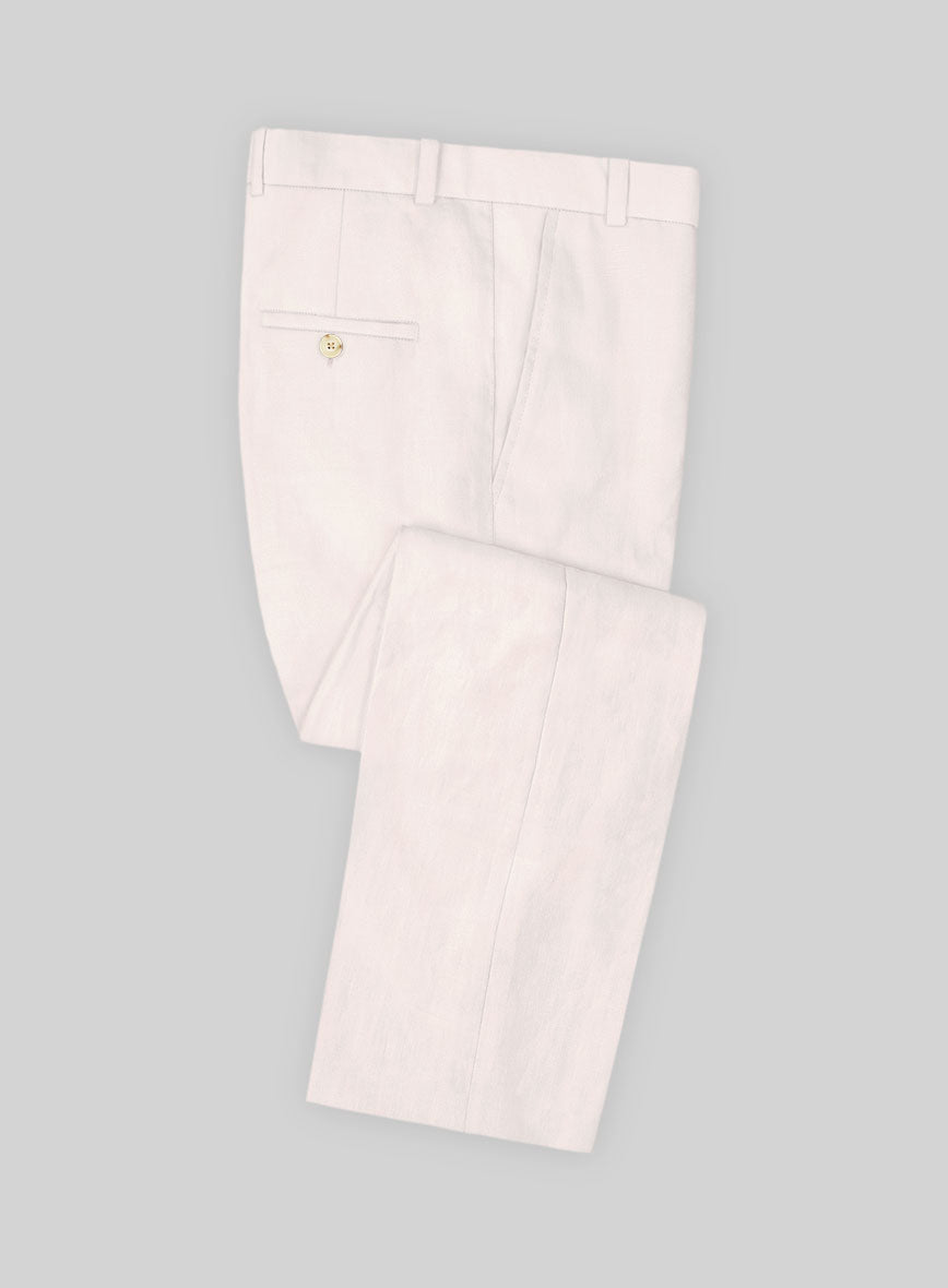 Italian Prato Light Pink Linen Pants - StudioSuits