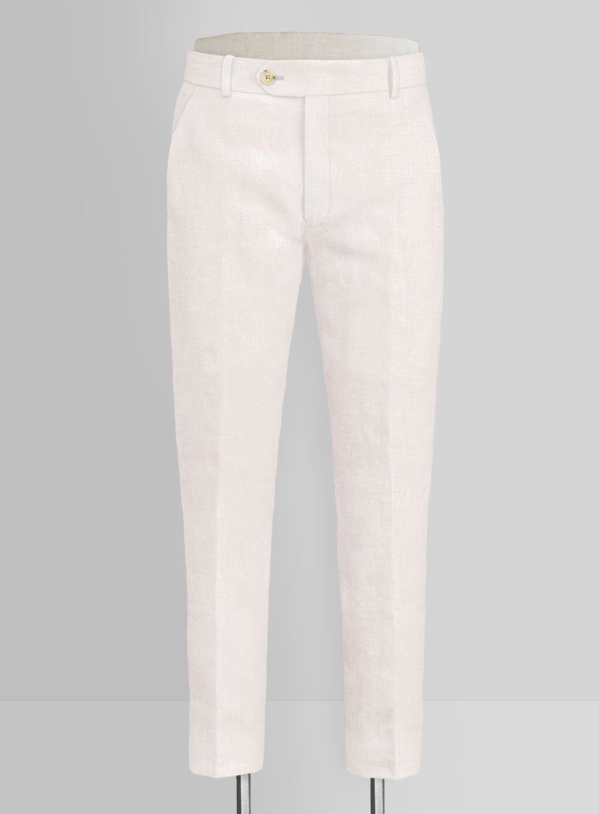 Italian Prato Light Pink Linen Pants - StudioSuits