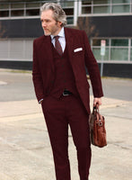 Italian Prato Maroon Linen Suit - StudioSuits