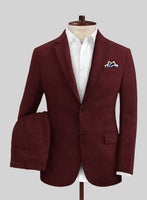 Italian Prato Maroon Linen Suit - StudioSuits