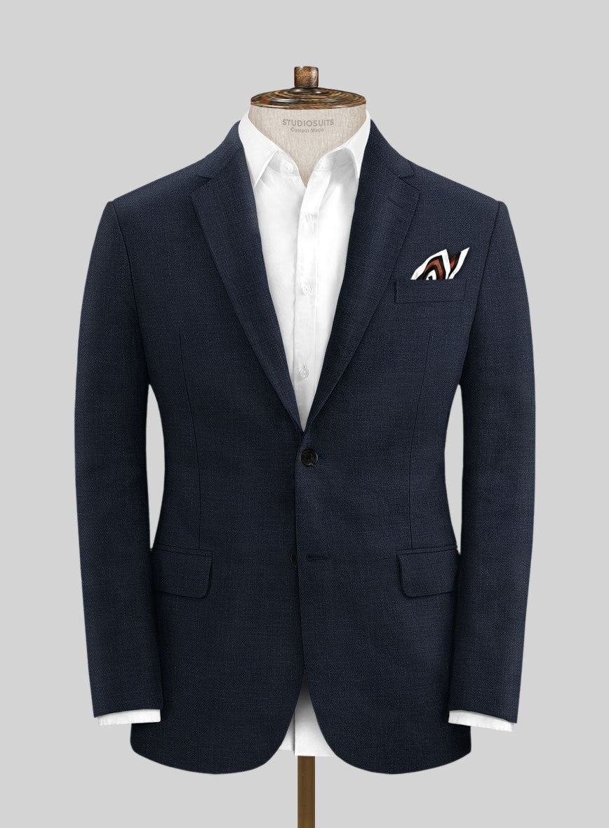 Italian Prato Navy Linen Suit - StudioSuits