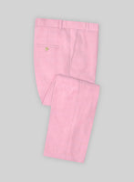 Italian Prato Pink Linen Pants - StudioSuits