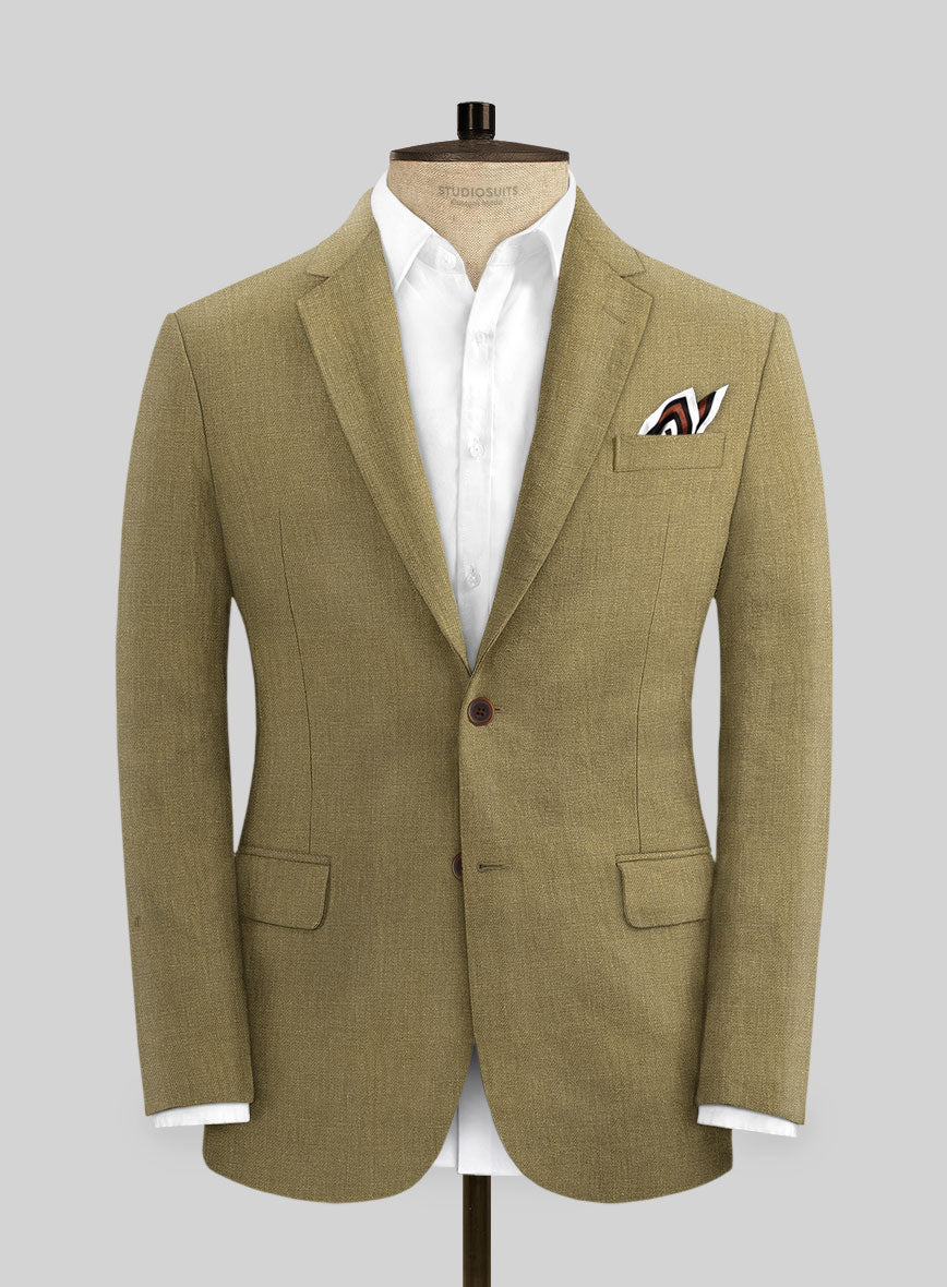 Italian Prato Tan Linen Suit - StudioSuits