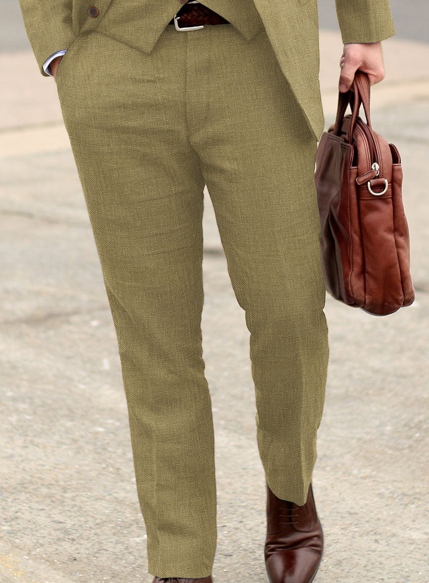 Italian Prato Tan Linen Suit - StudioSuits