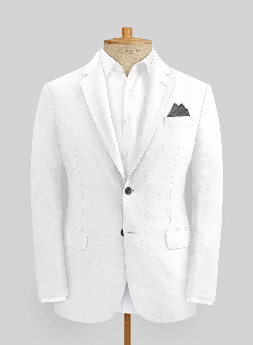 Italian Prato White Linen Suit - StudioSuits