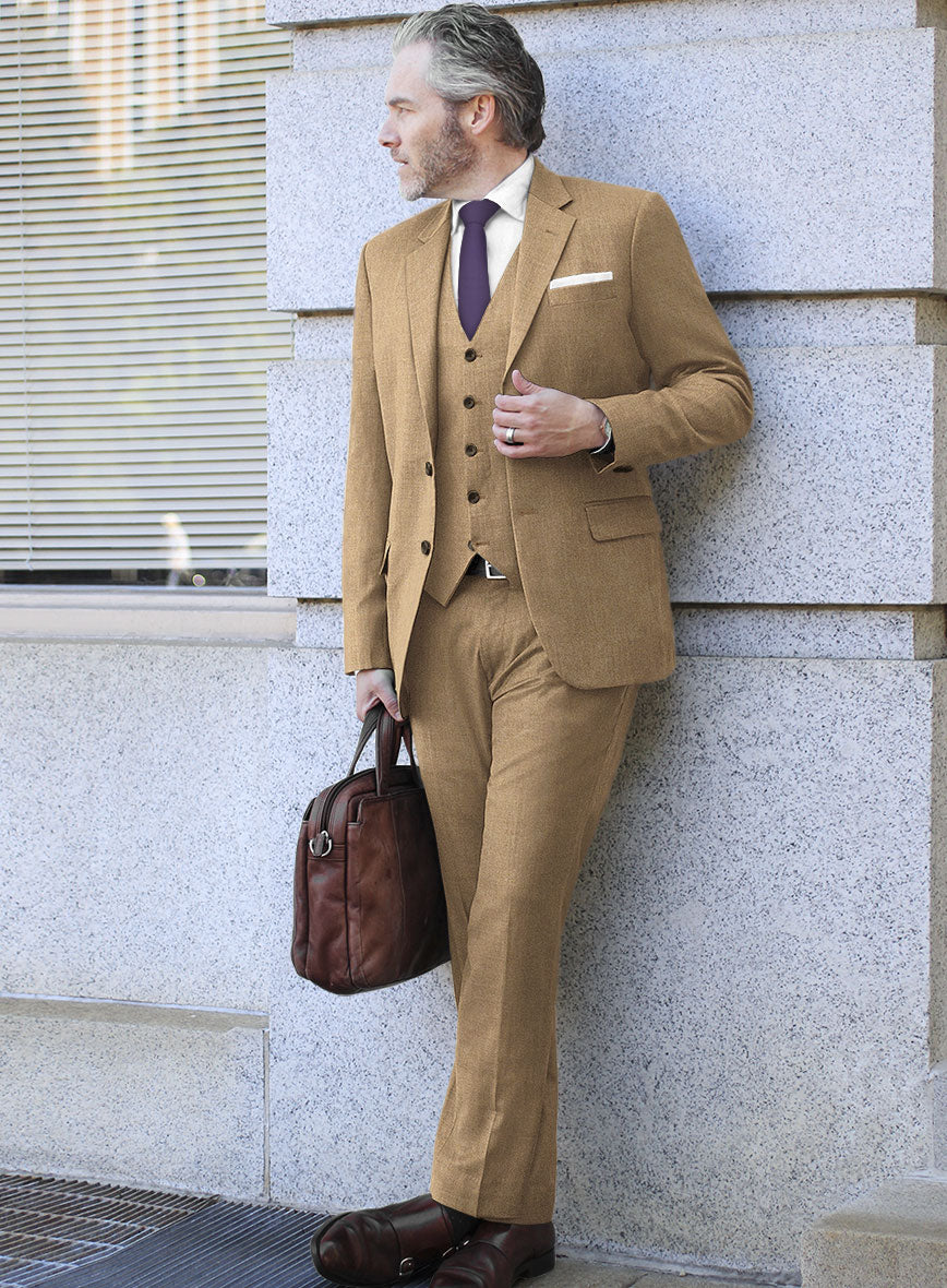 Italian Prima Caramel Wool Suit - StudioSuits