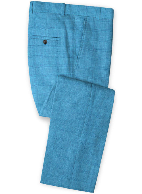 Italian Prince Blue Linen Pants - StudioSuits
