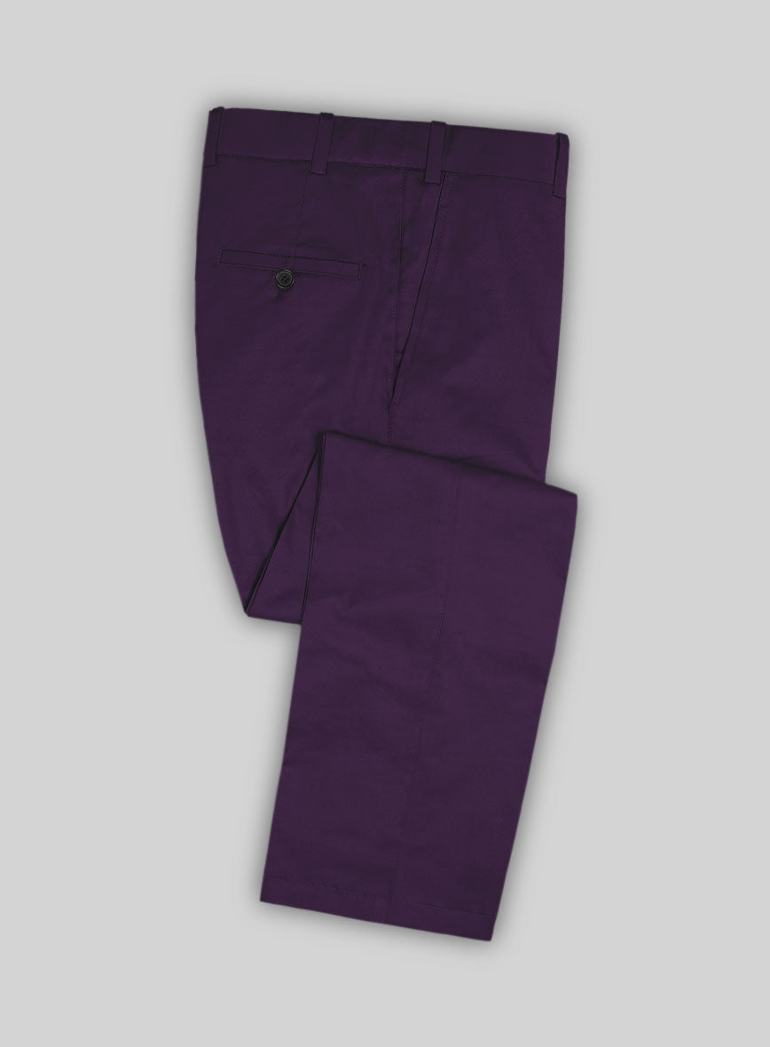 Italian Purple Cotton Pants - StudioSuits