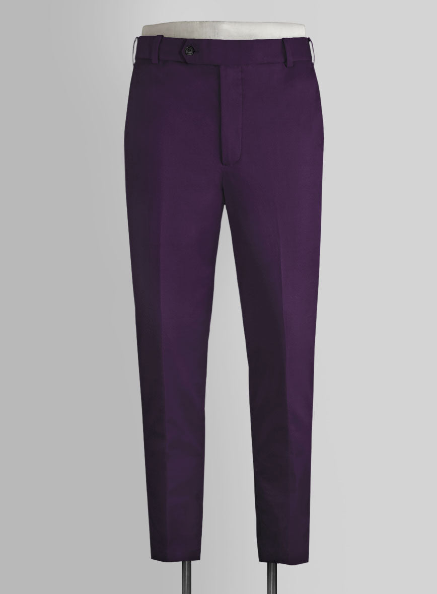 Italian Purple Cotton Pants - StudioSuits
