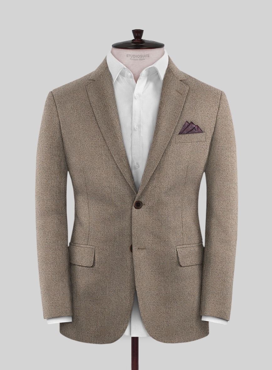Italian Qique Tobacco Brown Wool Jacket - StudioSuits