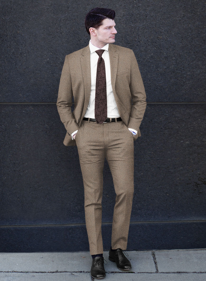 Italian Qique Tobacco Brown Wool Suit - StudioSuits