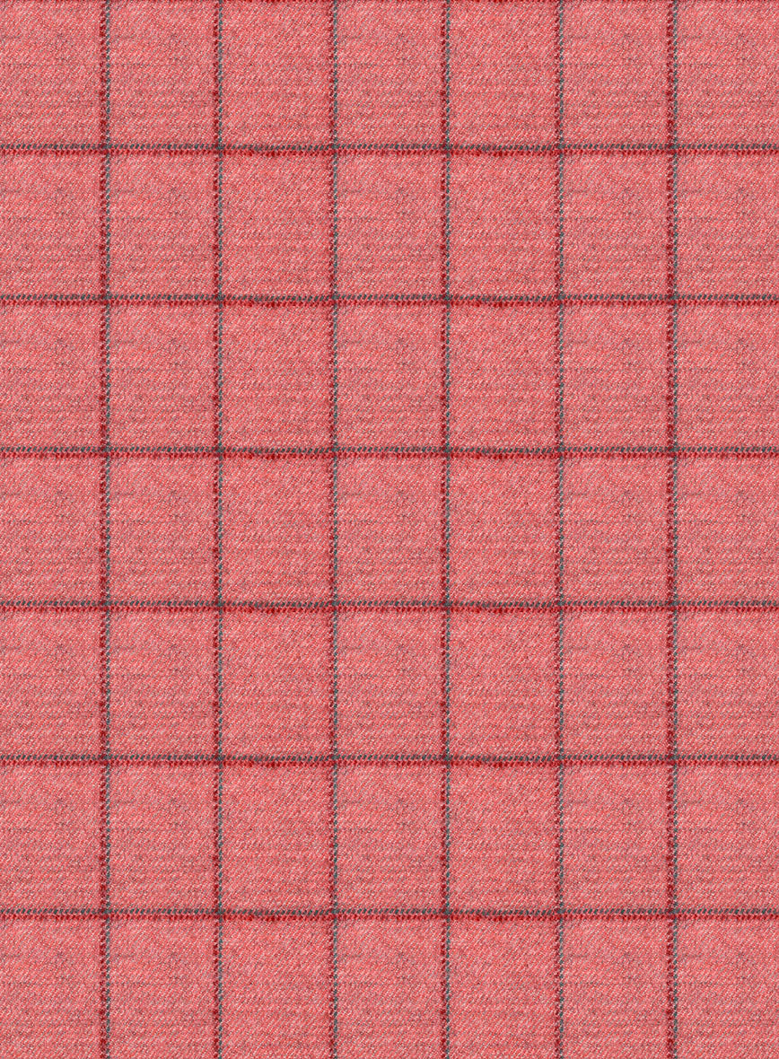 Italian Ramudo Pink Checks Tweed Pants - StudioSuits
