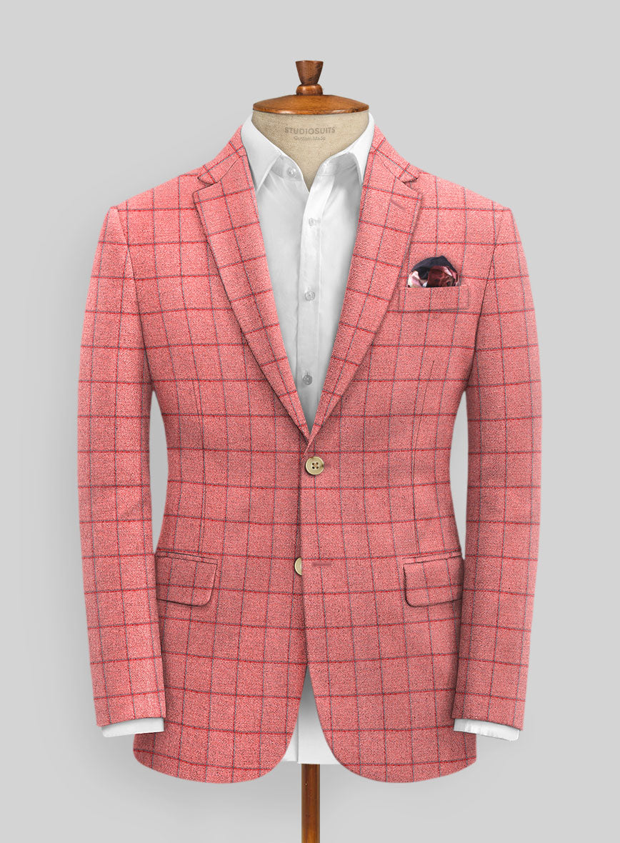 Italian Ramudo Pink Checks Tweed Suit - StudioSuits