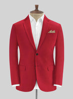 Italian Red Cotton Jacket - StudioSuits