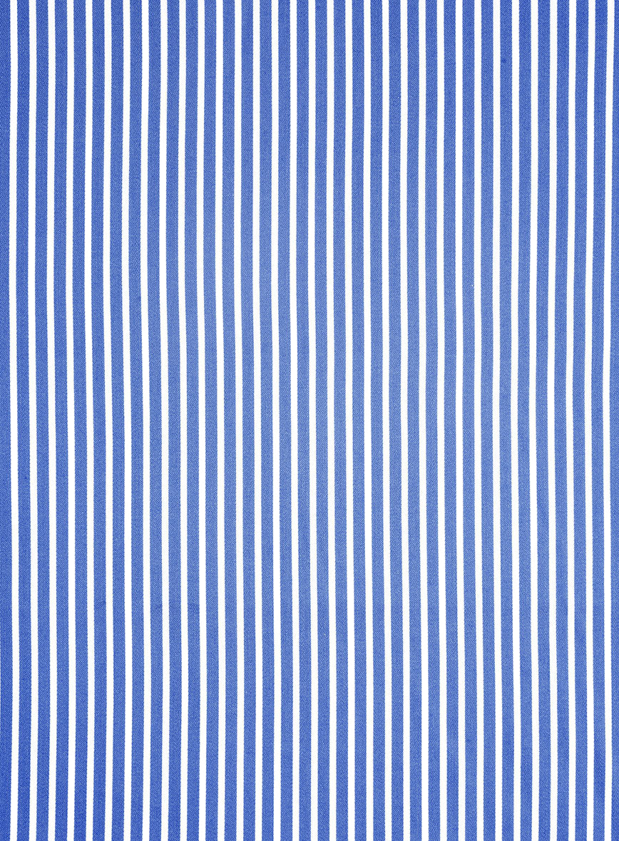 Italian Royal Blue Stripe Shirt - StudioSuits