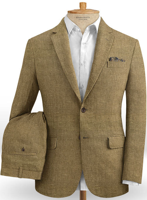 Italian Royal Brown Linen Suit - StudioSuits