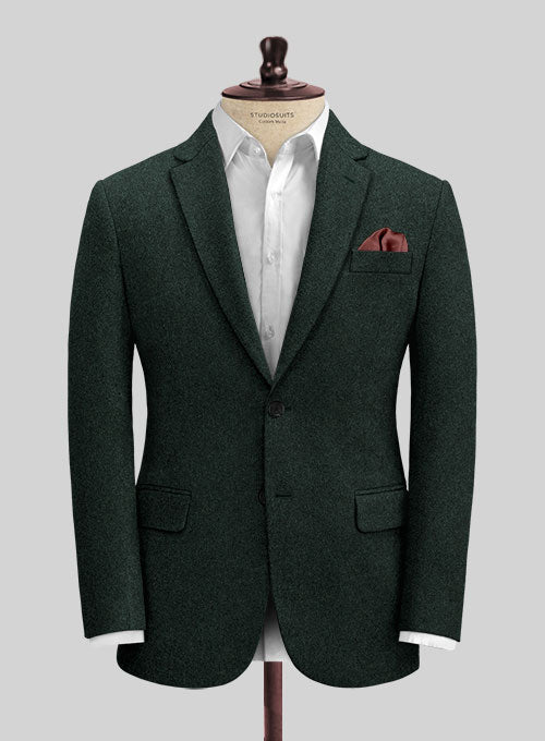 Italian Sacramento Green Tweed Jacket - StudioSuits