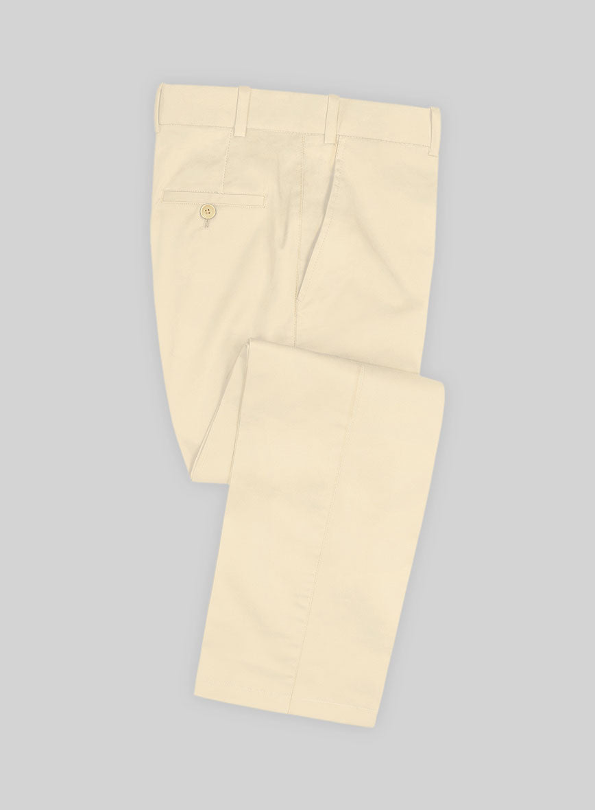 Italian Sandy Beach Cotton Stretch Pants - StudioSuits