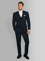 Italian Sapphire Blue Cotton Stretch Suit - StudioSuits