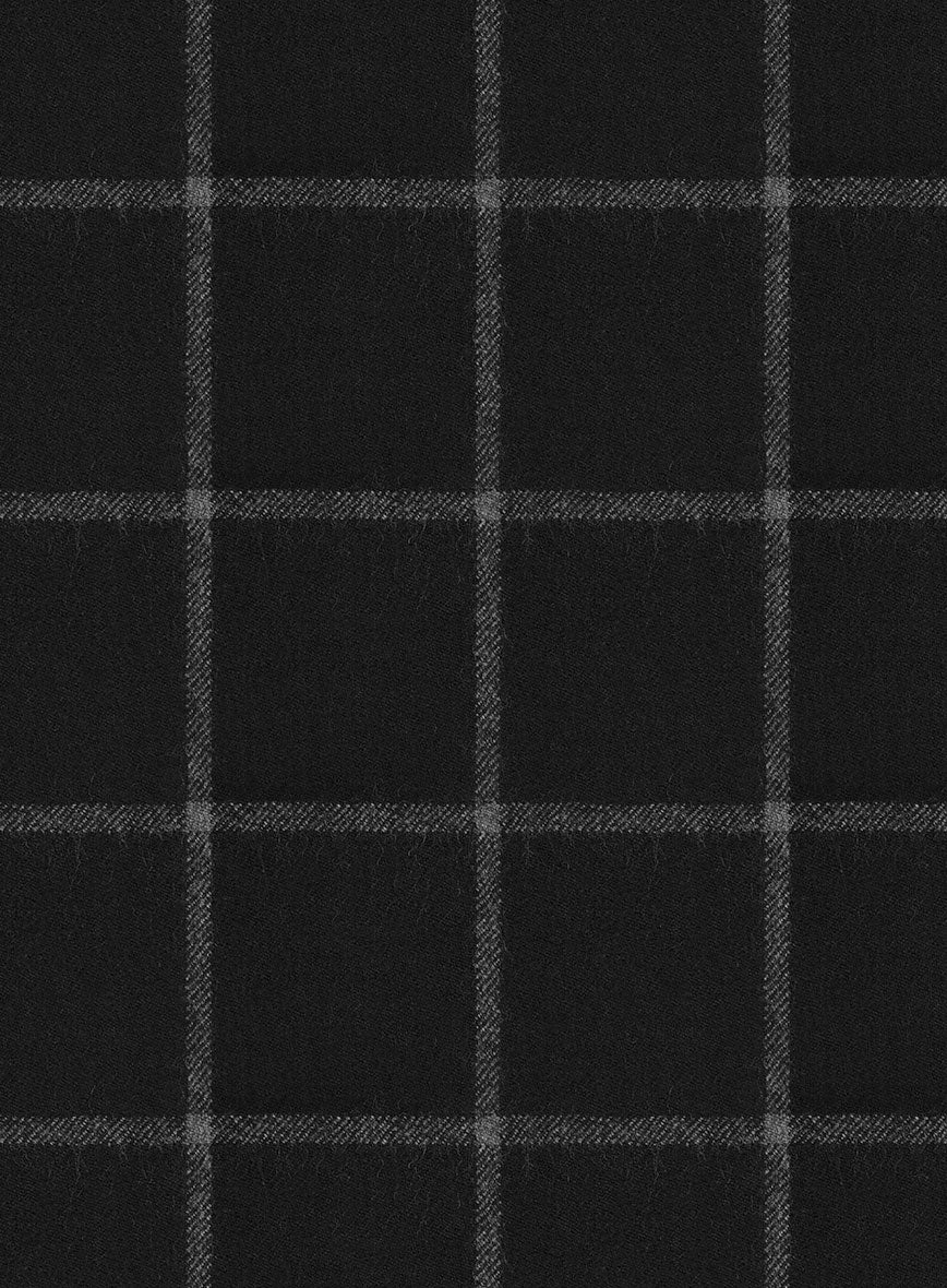 Italian Scuelo Black Wool Pants - StudioSuits