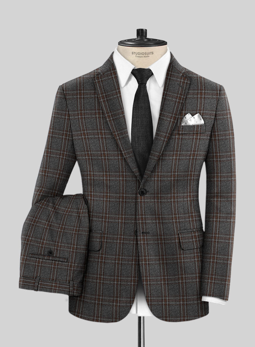Italian Senna Checks Wool Suit - StudioSuits