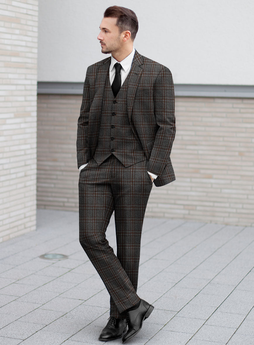 Italian Senna Checks Wool Suit - StudioSuits