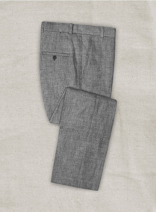 Italian Shark Gray Linen Pants - StudioSuits