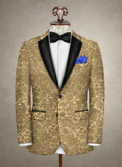 Italian Silk Casese Tuxedo Jacket - StudioSuits