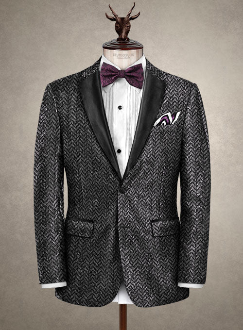 Italian Silk Sarafi Tuxedo Jacket - StudioSuits