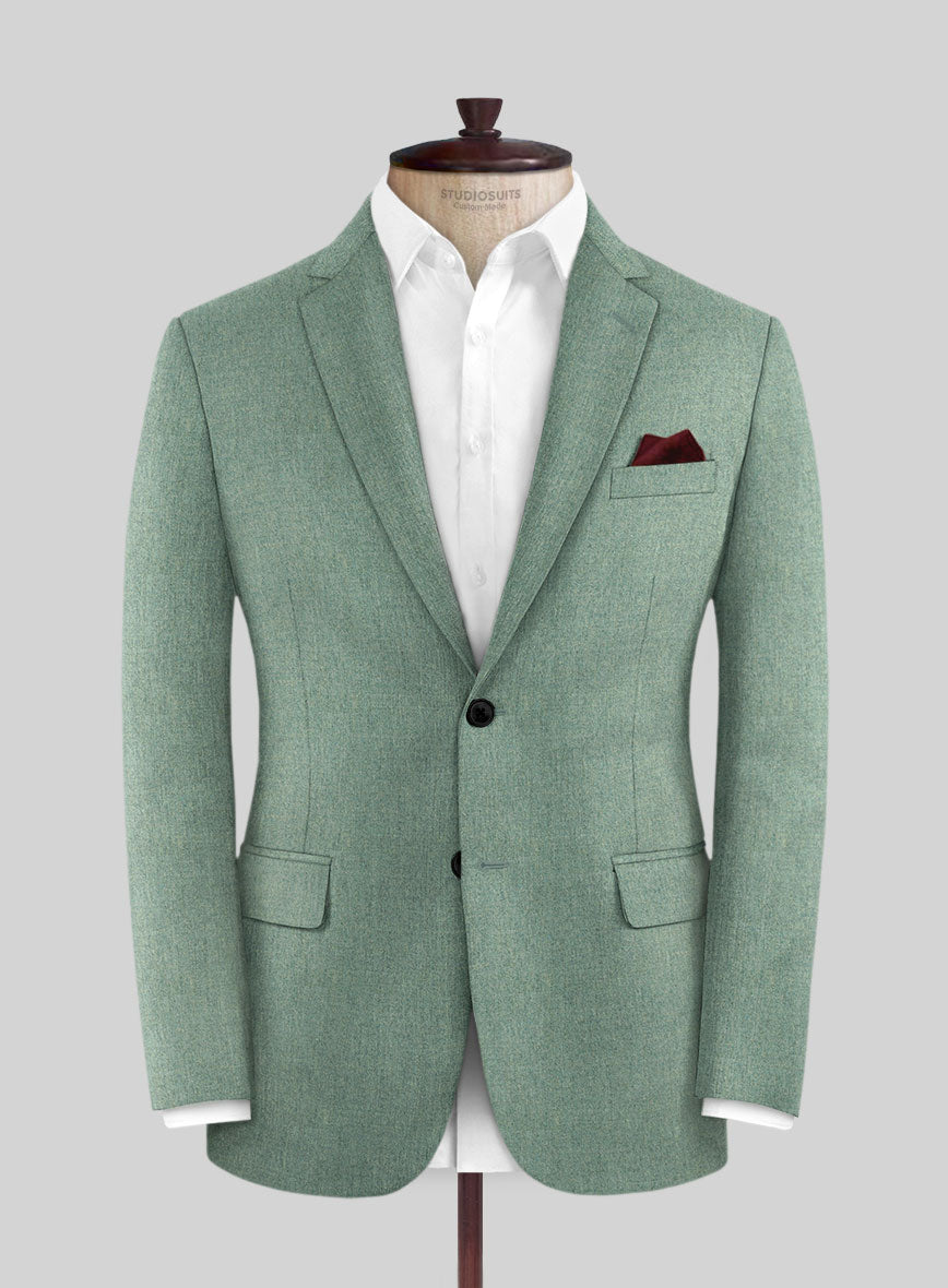 Italian Squito Bettle Green Wool Jacket - StudioSuits