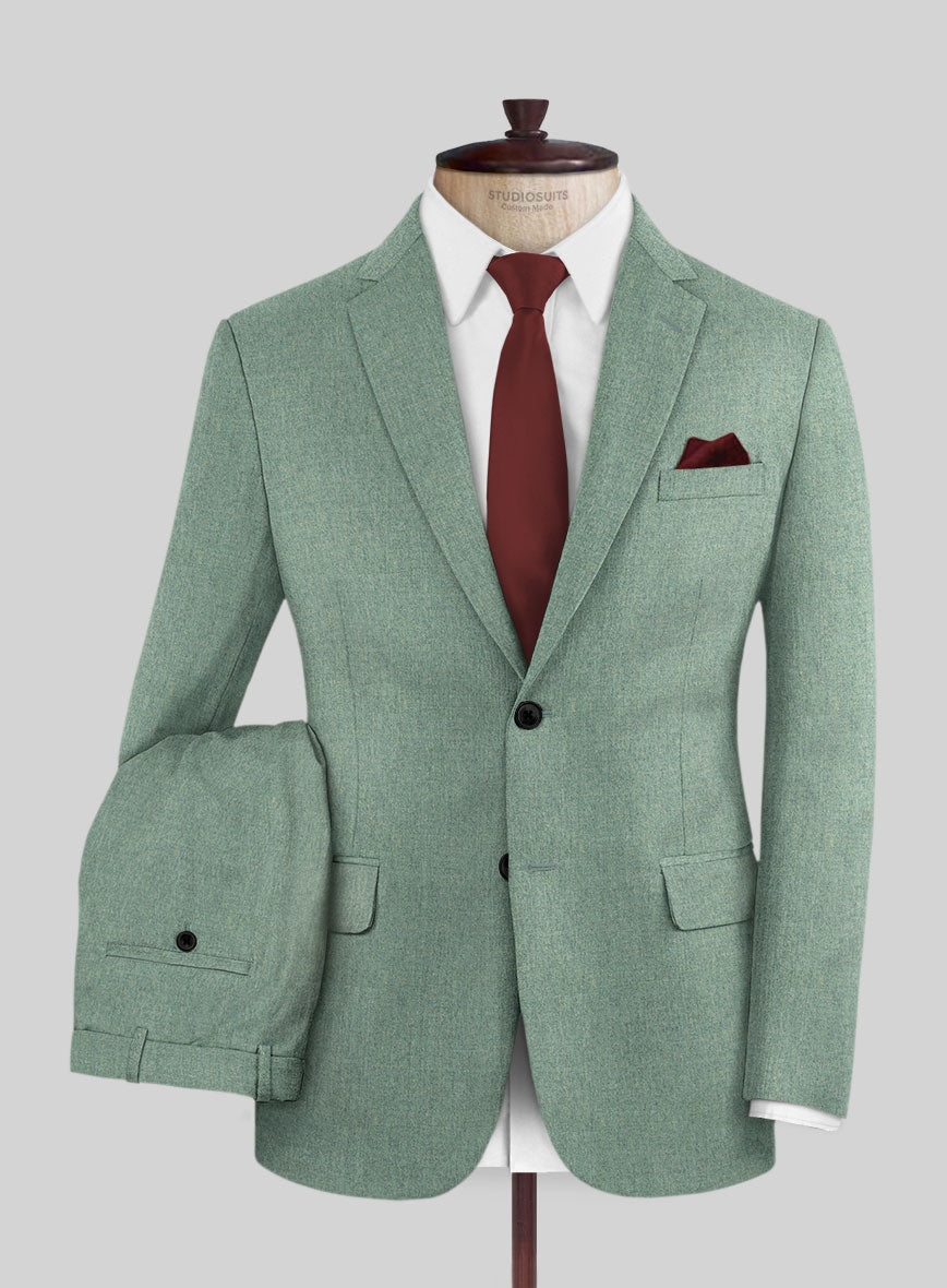 Italian Squito Bettle Green Wool Suit - StudioSuits