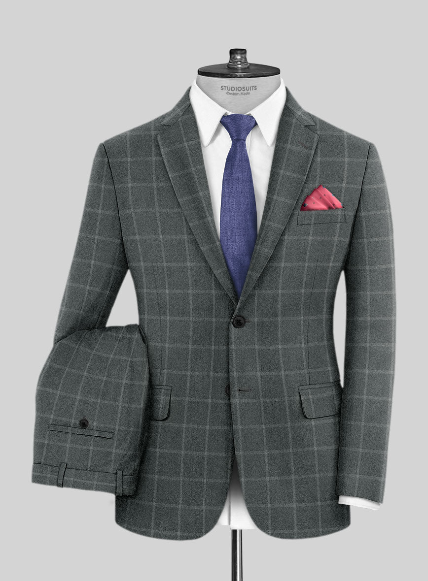 Italian Tagosa Gray Wool Suit - StudioSuits