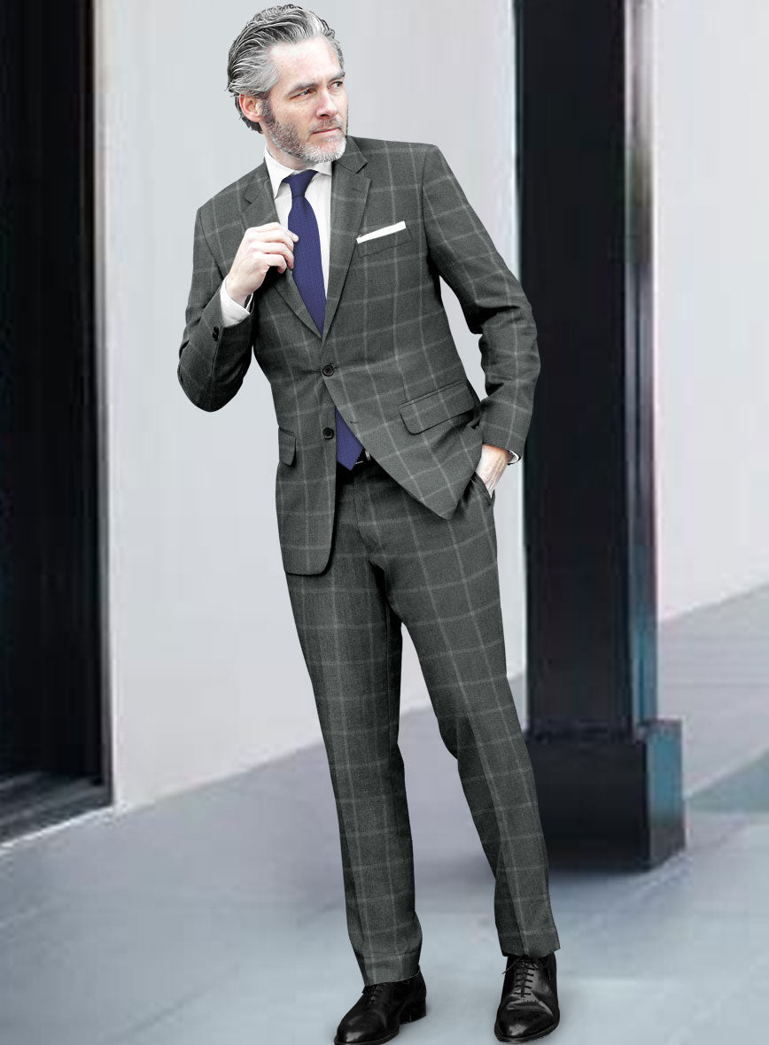 Italian Tagosa Gray Wool Suit - StudioSuits