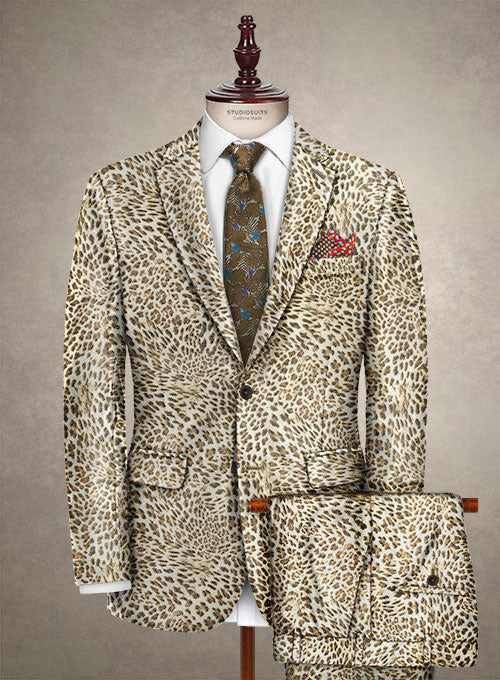 Italian Velvet Leopard Suit - StudioSuits