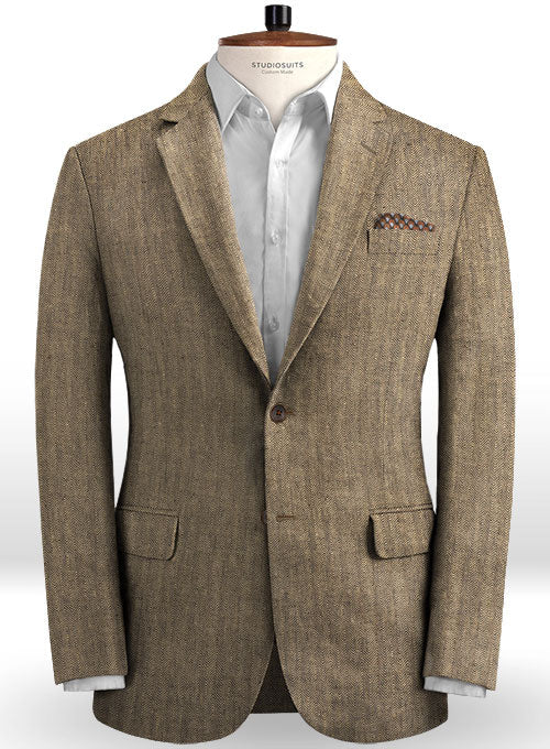 Italian Veneto Herringbone Linen Suit - StudioSuits