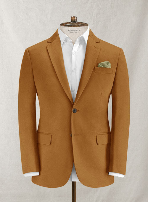 Italian Vivid Tan Cotton Suit - StudioSuits