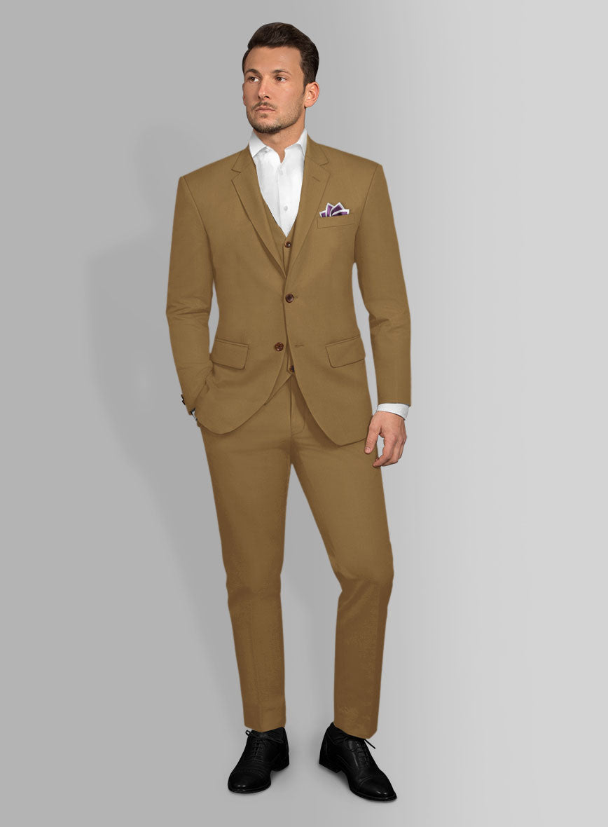 Italian Walnut Brown Cotton Stretch Suit - StudioSuits